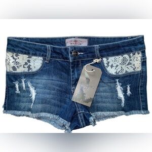Iris Jeans Distressed Lace Jean Shorts-Jounor’s
